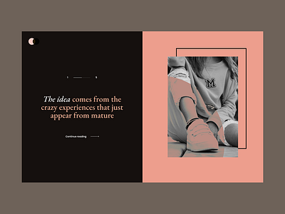 The idea black blog clean color combine content creative dark grid layout minimal mode pink serif slide split screen typo typography