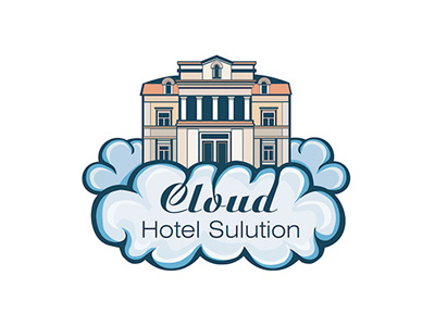 Cloud Hotel Solution brand cloud graphic design hotel identity illustration logo logotype mark travel vector