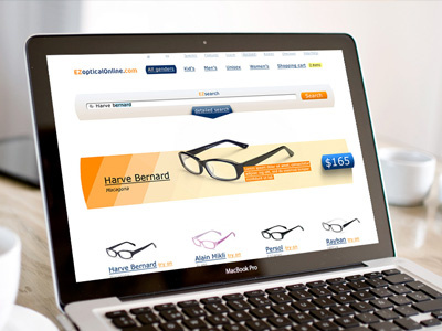 Ezoptica Online e commerce glasses graphic design main page online store optics web design