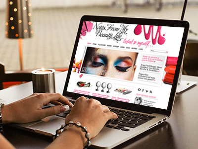 Notes From My Beauty Life blog bright cosmetics girl graphic design web design