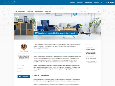 WordPress blog template concept