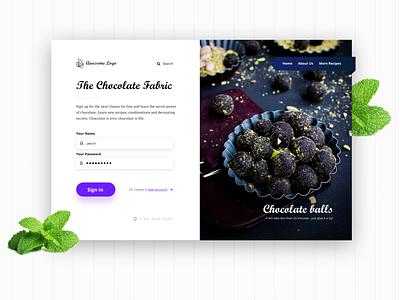 Want some chocolate? adobe xd concept contrast design fresh homepage login typography ui web
