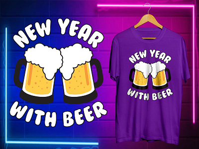 New Year T-shirt Design 3d branding motion graphics typograpy tshirt design