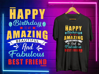 Birthday T-shirt Design animation branding motion graphics typograpy tshirt design ui