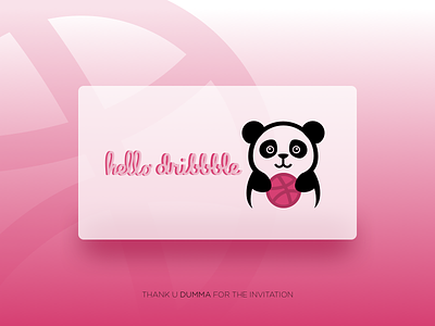 Hello Dribbble card debut dribbble dribbbledebut firstshot panda pandalover thanku thankyou ui welcome