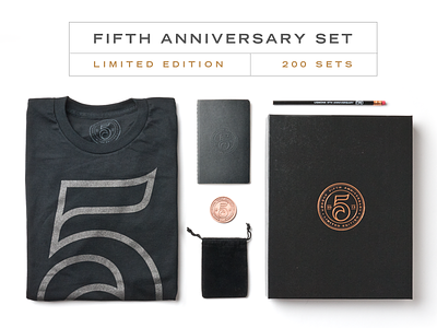 Ugmonk 5th Anniversary Set 5 anniversary coin copper foil limited edition pencil seal set sketchbook tshirt ugmonk
