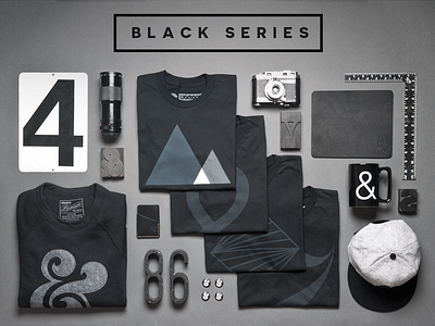 Black Series ampersand apparel black black series gear minimal product photography products ugmonk