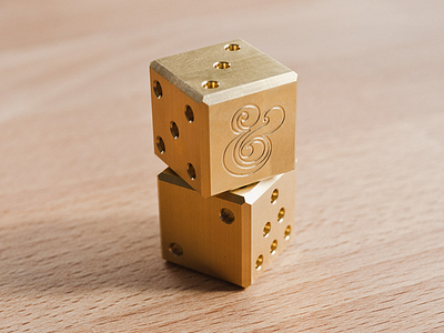 Solid Brass Dice ampersand brass dice metal product photography ugmonk