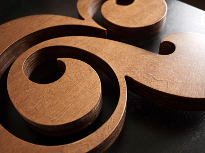Ugmonk Premium Wood Ampersand ampersand art custom stained typography ugmonk wood