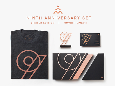 Ugmonk 9th Anniversary Set 9th emblem nine package packaging rose gold set tee triangle trophy ugmonk