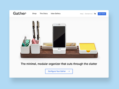 Gather is live! desk organizer ecomm ecommerce gather gathersystem minimal organizer shop ugmonk web