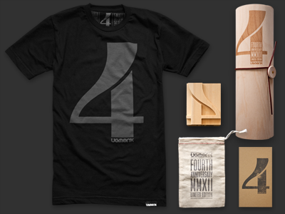 Ugmonk 4th Anniversary Set 4 4th letterpress packaging tshirt ugmonk wood