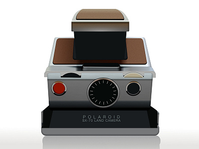 Recreation of Polaroid SX70 with Sketch camera icon illustration photorealistic polaroid sketch app sketchapp