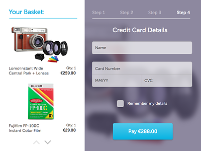 DailyUI 002 - Credit Card Checkout app dailyui ecommerce sketch sketchapp ui ux web design