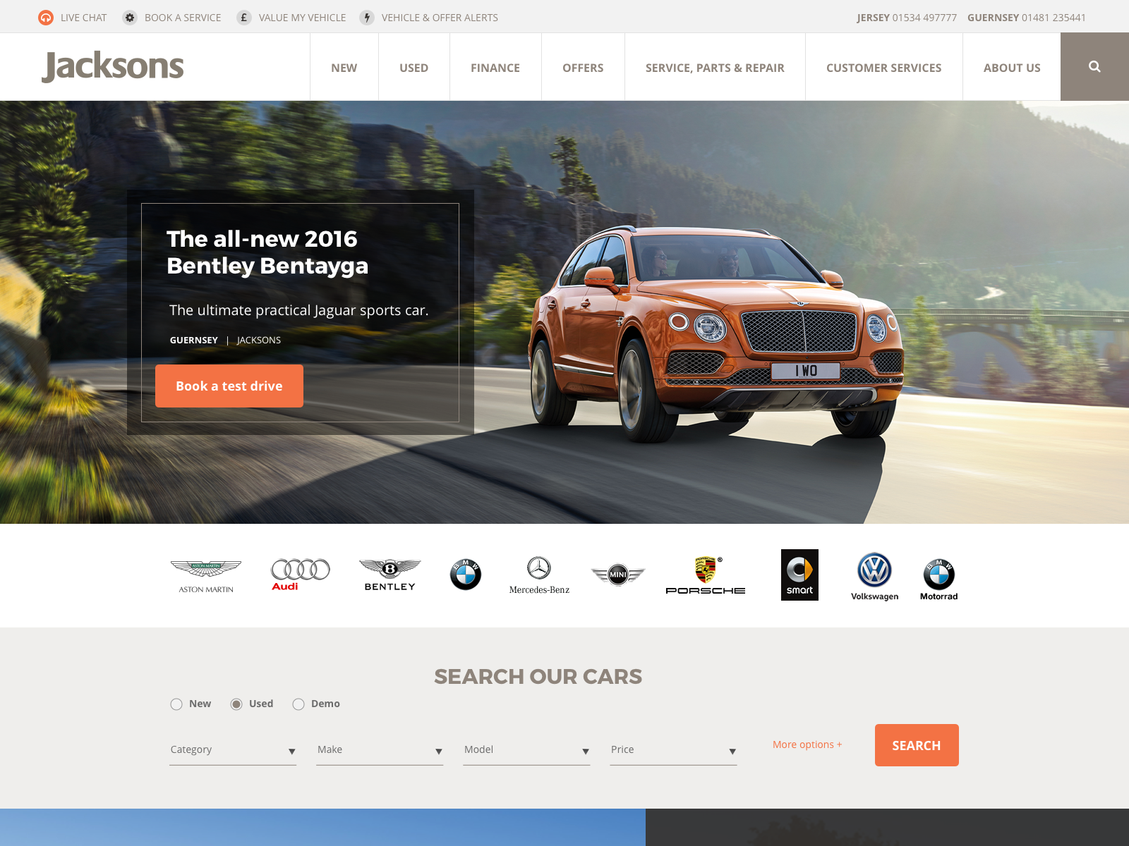 Jacksons Car Dealership site by Chrisedmo on Dribbble