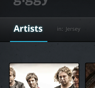 First draft of a new web app i'm working on… bands css3 dark design grunge music texture web app