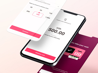 No-touch ATM cash withdrawals app banking mobile product design ui ux design