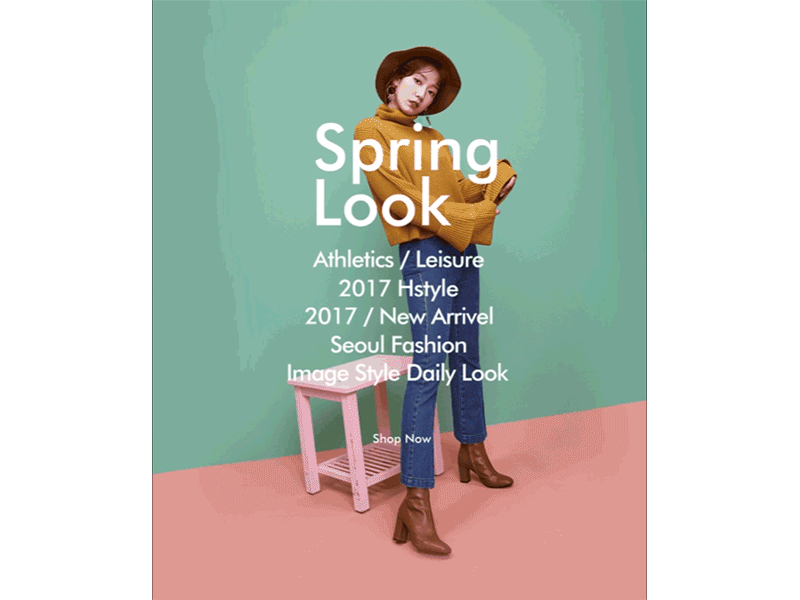 Spring look animation design lookbook web