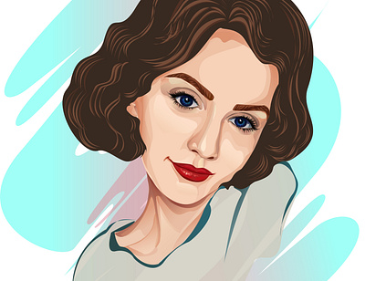 Portrait of a girl. Vector graphics illustration vector