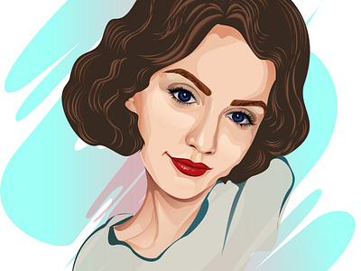 Portrait of a girl. Vector graphics