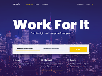 WeWork Homepage Redesign booking branding co working concept design homepage interface invisionstudio landing page logo office page space ui web design website
