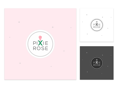 Logofolio - PixieRose cute dainty e commerce flat fresh kawaii logo minimalist pink pixies rose website logo