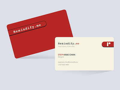 Business Card - Remindify business card cute flat kawaii minimalist red