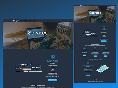 That's It Design Services Page branding design ui ux web design web development website