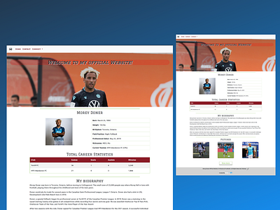Morey Doner Soccer Player Website branding css design html javascript ui ux web design web development website