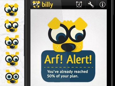 Billy android branding illiustration mobile ui