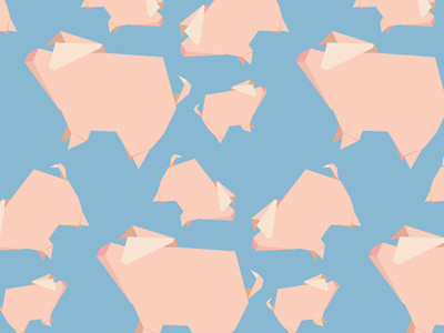 Paper Pigs illustration pattern pigs