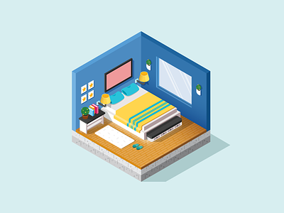 Bedroom bedroom isometric place places room vector