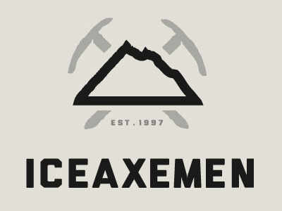 Iceaxemen design logo mountains