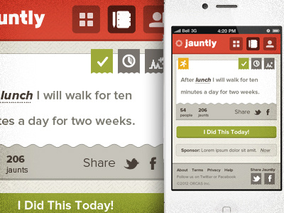 Jauntly Logged In android app clean css cssiphone design html iphone minimal responsive