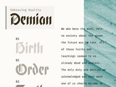 Demian – Type & style exploration album artwork desert metal music art type typogaphy