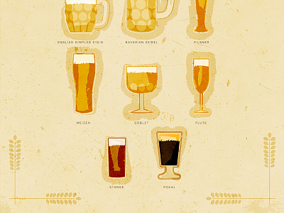 Beer Glasses ale barley beer craft beer glass poster print