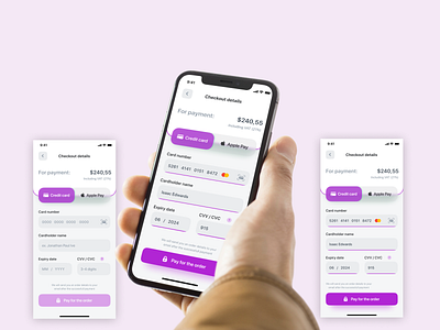 FinTech Card CheckOut Page android animation app design graphic design ios mobile ui ux vector