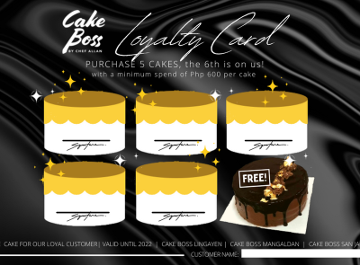 Cake Boss Loyalty Card black card classy design graphic design loyaltycard