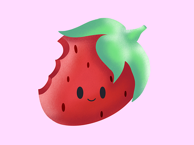 Cute Strawberry berry bright cuddly cute fruit fun illustraion straw strawberry
