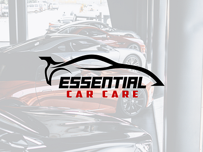 Essential Car Care black branding car essential logo red sports