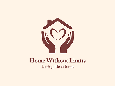 Home WIthout Limits hands heart home life limits logo minimal roof shelter simple