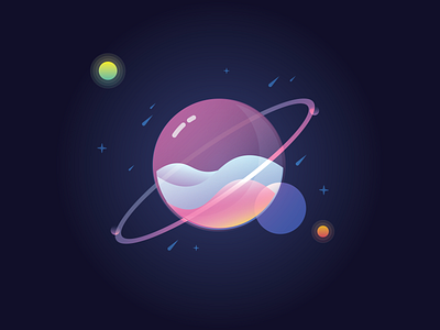 Glass Planet design illustration