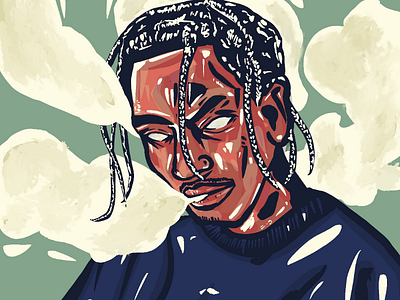 Travis Scott hiphop illustration portrait procreate streetwear