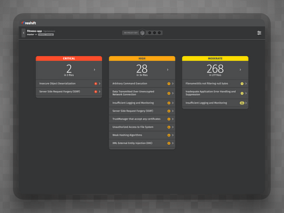 Developer's Security Dashboard 2 product productivity uiux