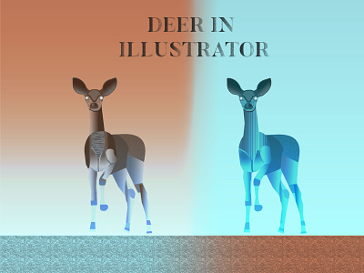 deer illustrations animals branding buiding clean colorful deer design gradient graphic design grd illustration illustrator logo moon night simple typography ui vector