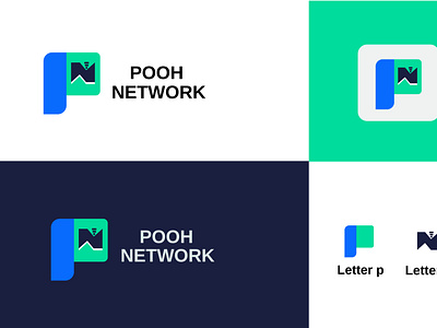 pooh network logo branding brandinng clean colorful design graphic design identity illustration illustrator logo logodesign logot nlogo plogo ui vector