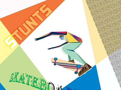 skateboarder banner branding clean colorful design graphic design illustration illustrator logo poster skateboarder stunts ui vector