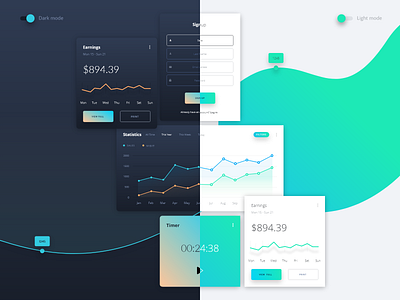 Dark vs. Light Datta Dashboard UI Kit