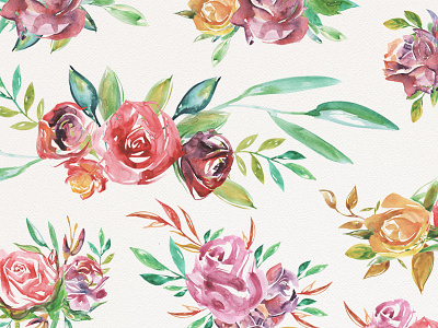 Watercolor Handmade Design Bundle Bouquets bouget creative design floral illustration leaf rose spring vector watercolor