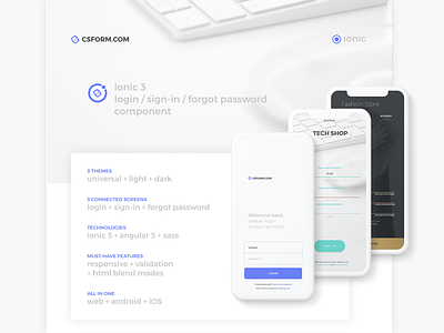 Ionic 3 - Login Page Component blend mode component dark field forgot form ionic 3 label login password register sign in